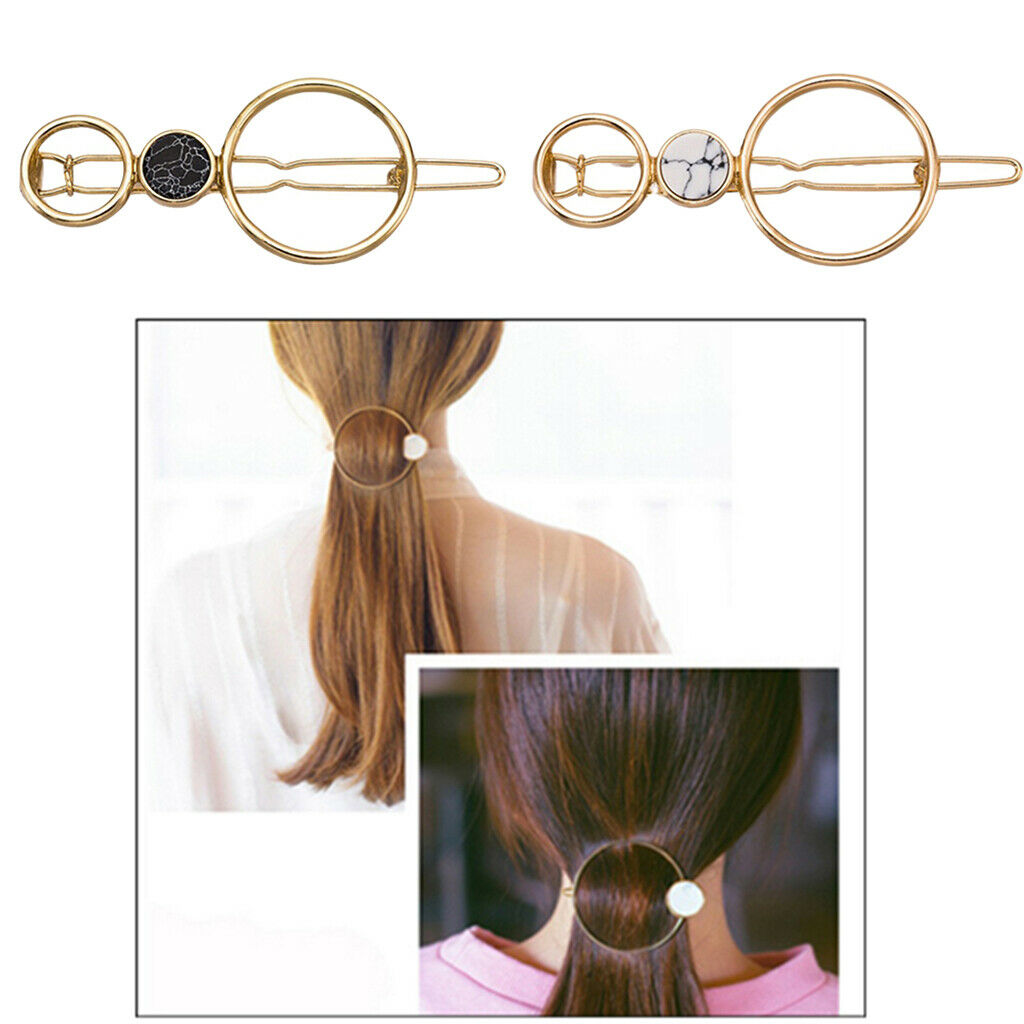 2 Pcs Women's Girls Geometric Hair Clip Hairpin Grips Hair Accessories