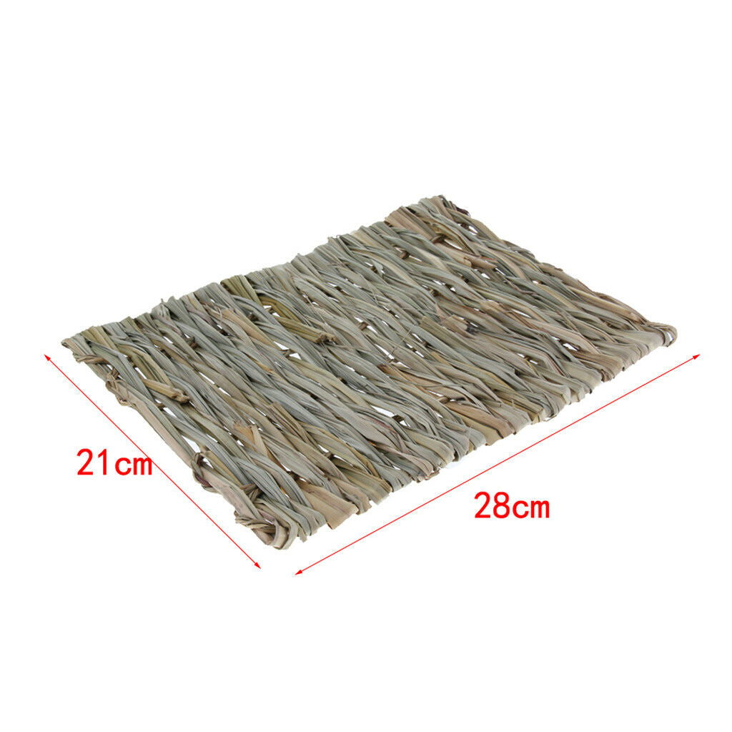 2x Handwoven Straw Rabbit Cage Mat Hamster Rabbit Squirrel House Sleep Bed