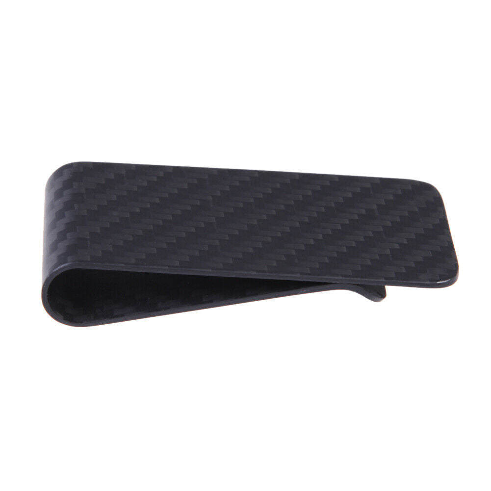 Retro Men Carbon Fiber Money Clip Glossy Matte Card Cash Wallet Holder