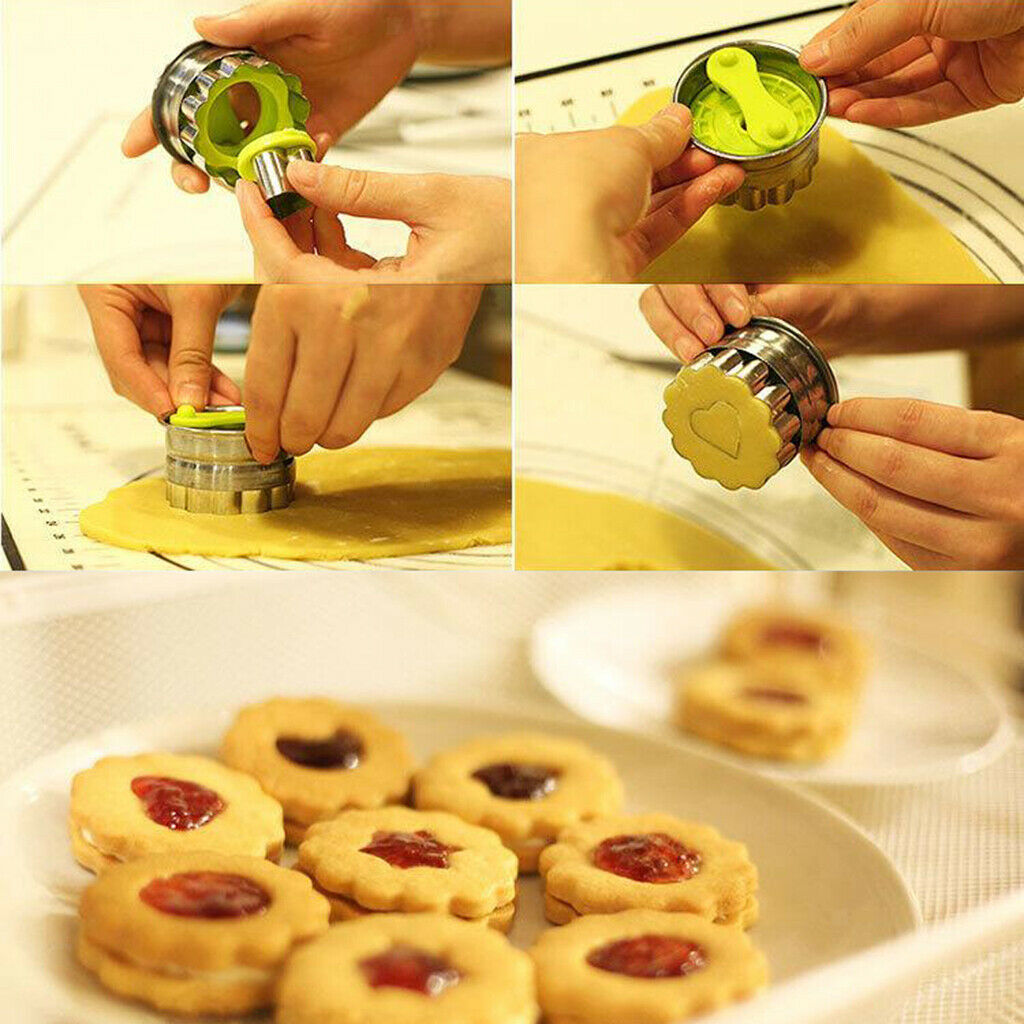 6pcs/Set Cookie Cutters Baking Set Round Heart Star Moon Stainless Steel