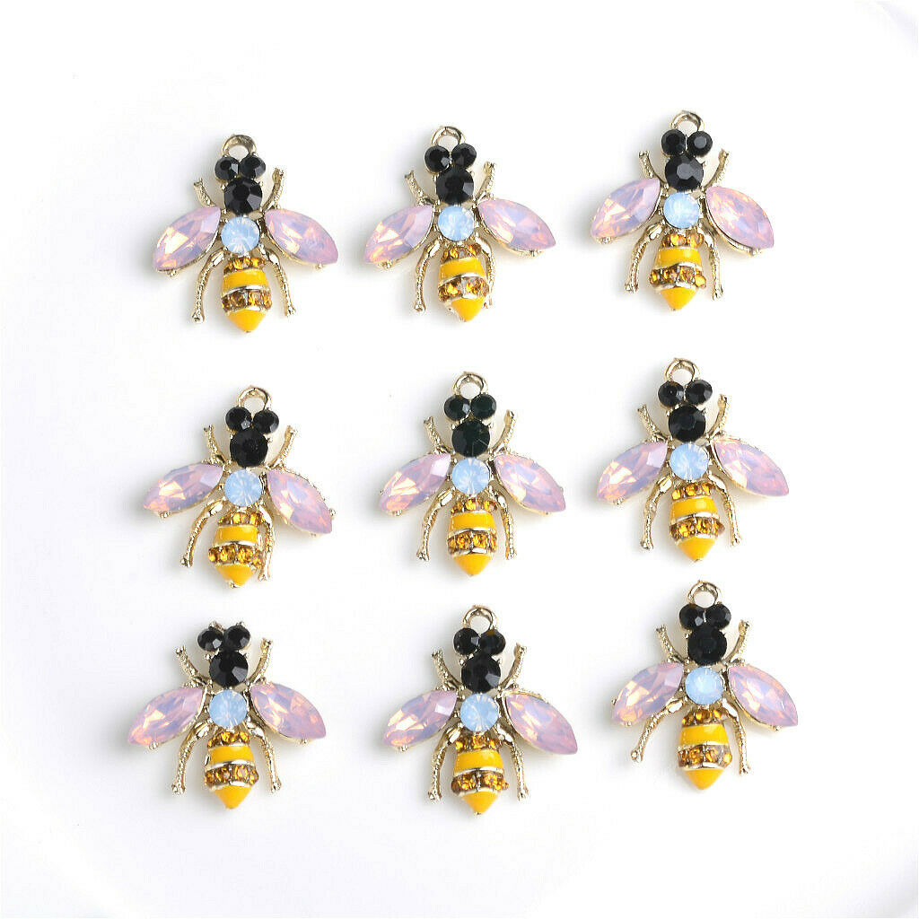 Pretty 5x Craft Supplies Bees Charm Pendant for Crafting, Jewelry Making