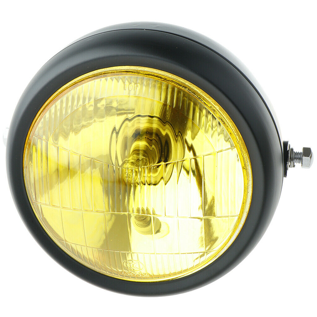 Retro Lens Round Amber Headlight for Motorbike