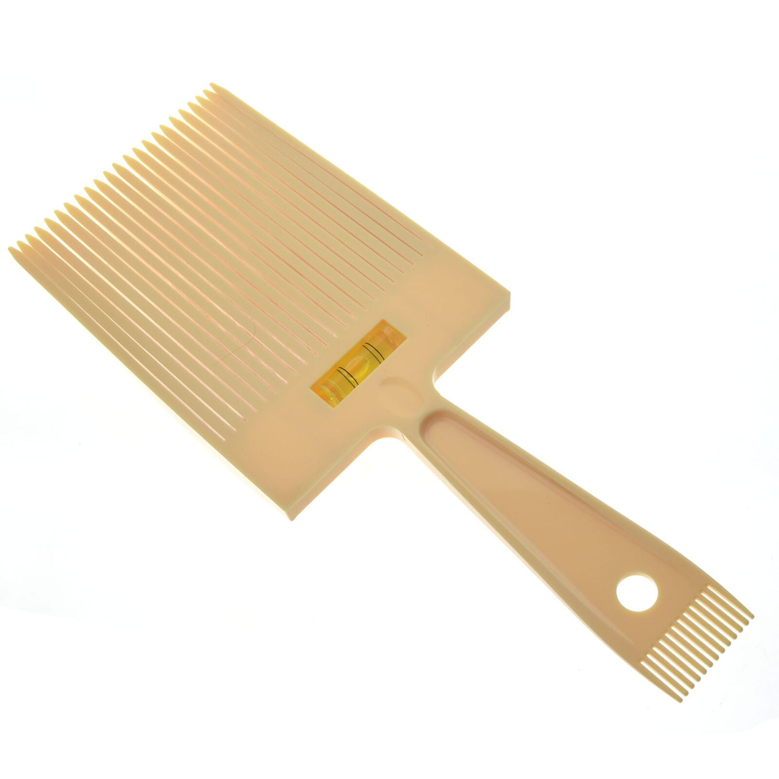 Beige Flat Top Guide Comb With Liquid Bubble Level Topper Straight Hair Cut