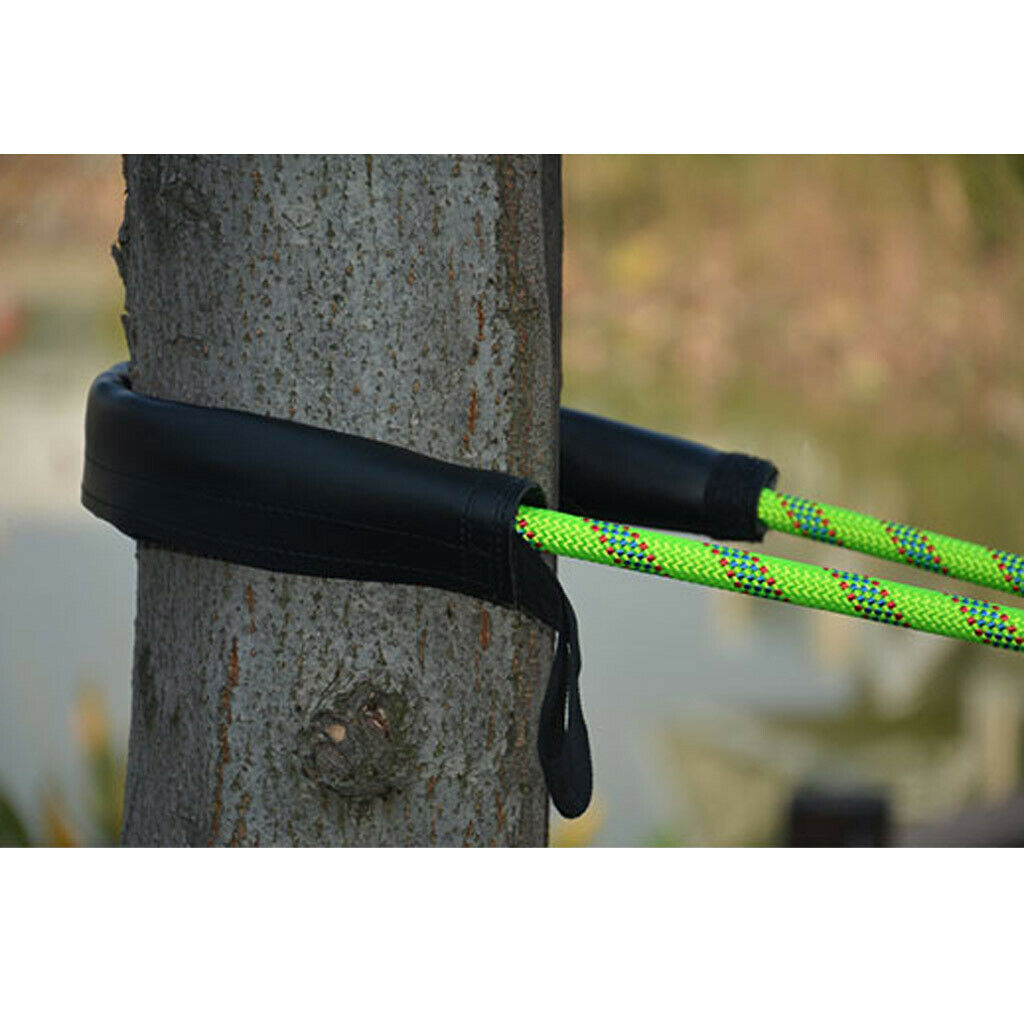 2X Anti-Wear PU Climbing Rope Protector Sleeve Sheathing Protective Cover Black