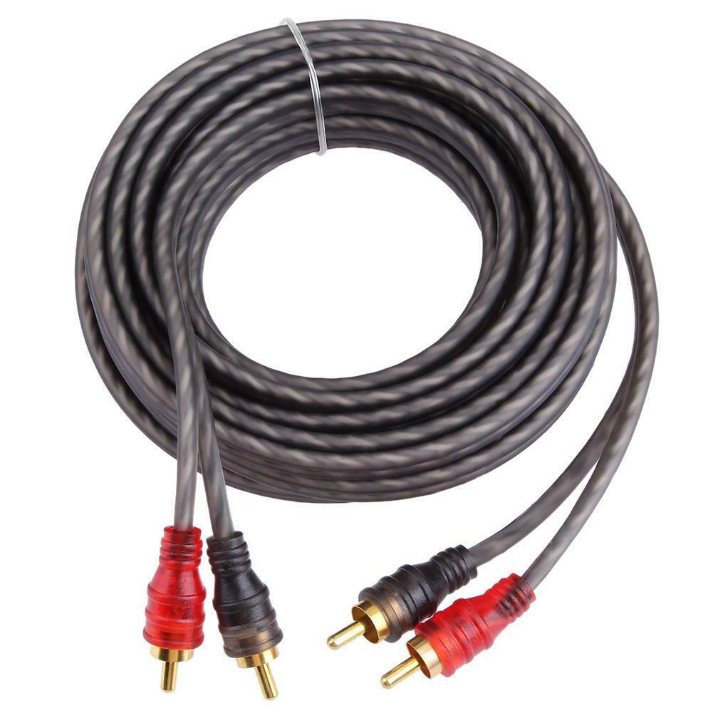 5m/16ft High Fidelity 2 Male to 2 Male RCA Car Stereo Amplifier Audio Cable @