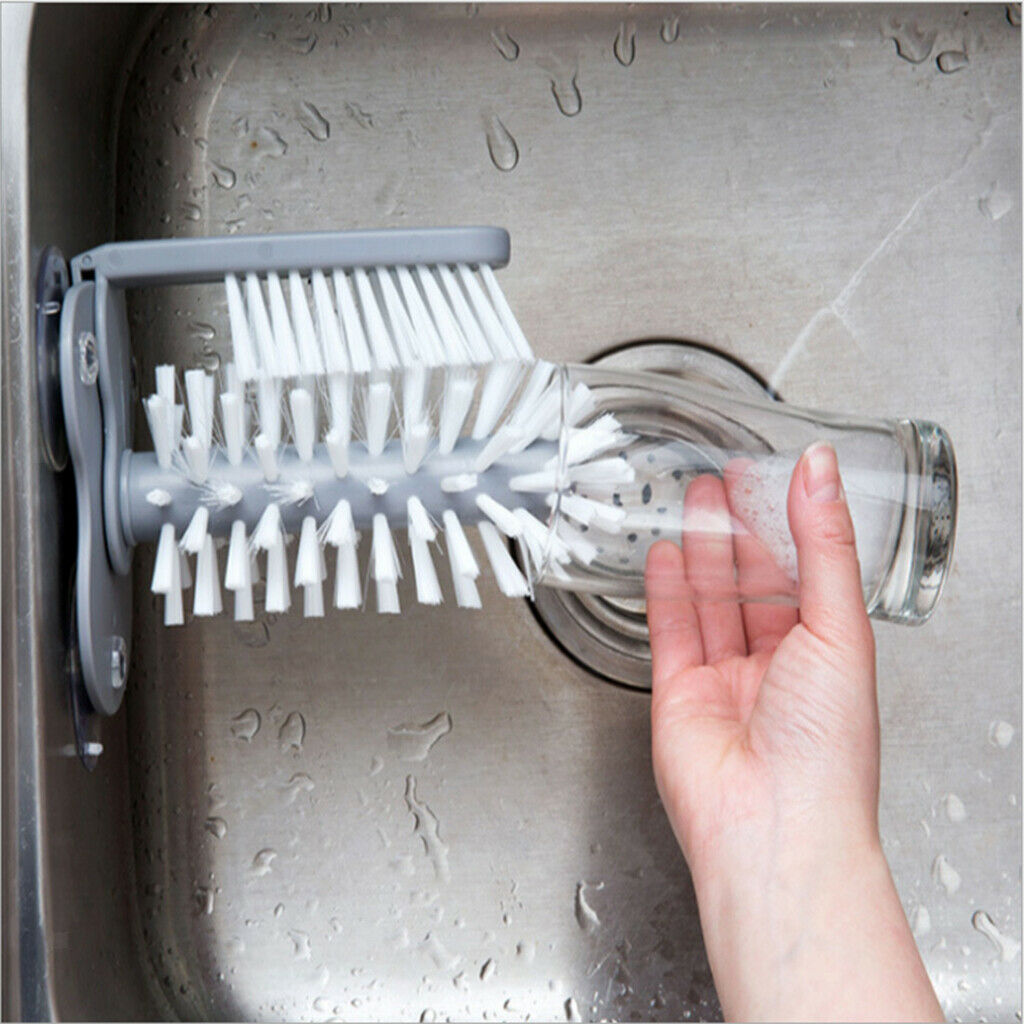 Standing Cup Washing Brush Tumbler Bar Home Kitchen Sink Scrubber Cleaning