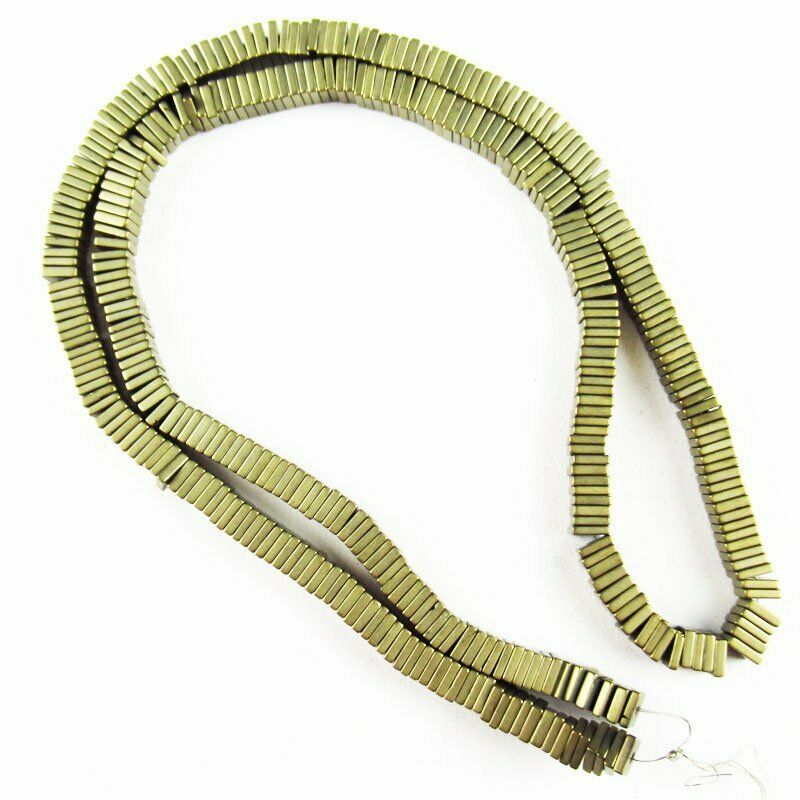 4x4x1mm Dark Yellow Frosted Hematite Square Loose Bead 15.5 inch 28g A-456TS
