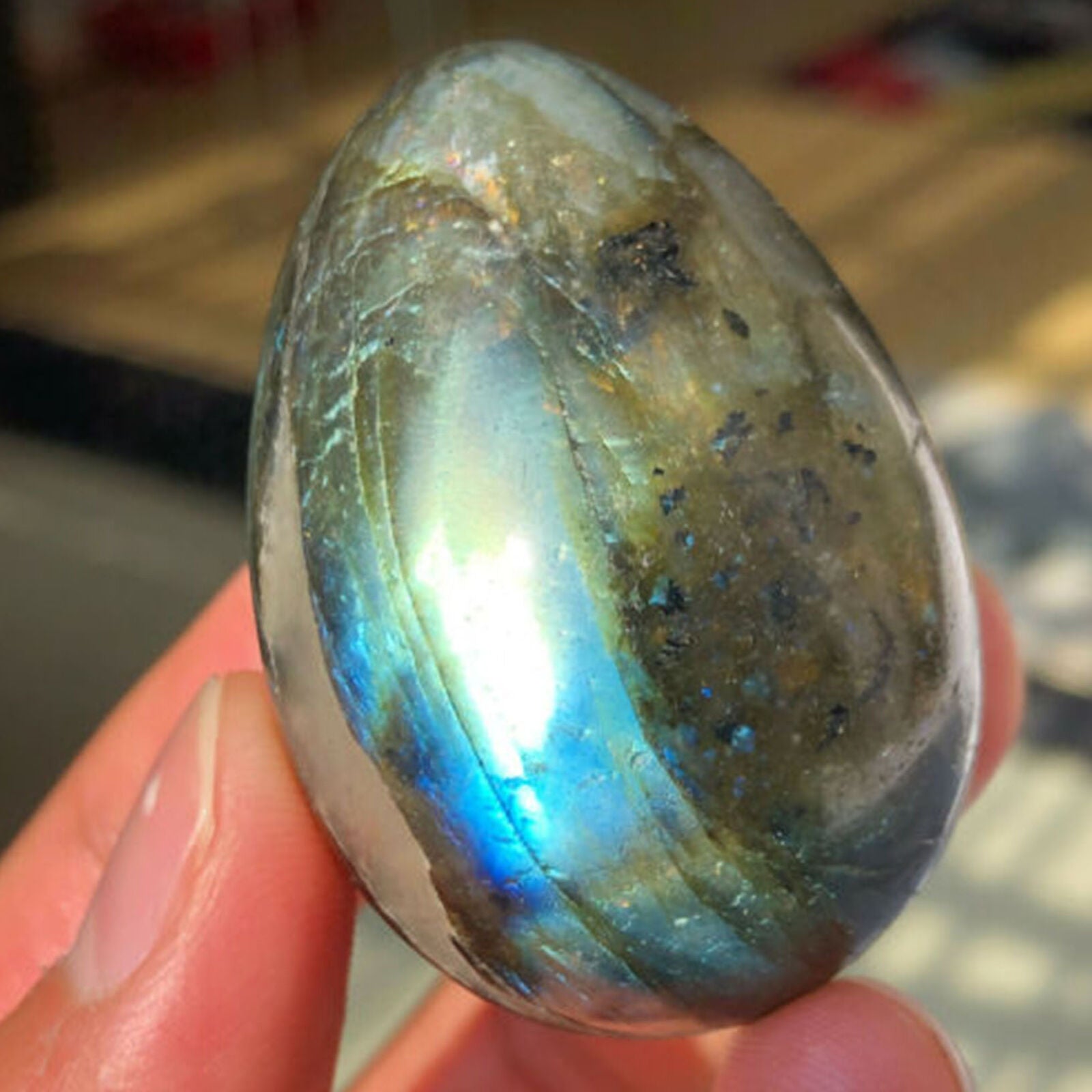 Natural Madagascar Labradorite Quartz Crystal Dragon Reiki Healing Collect