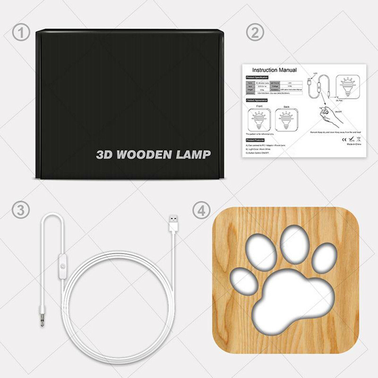 LED Night Light USB Desk Nightstand Lamp Decor Bedroom 2.5W Nightlight Toys