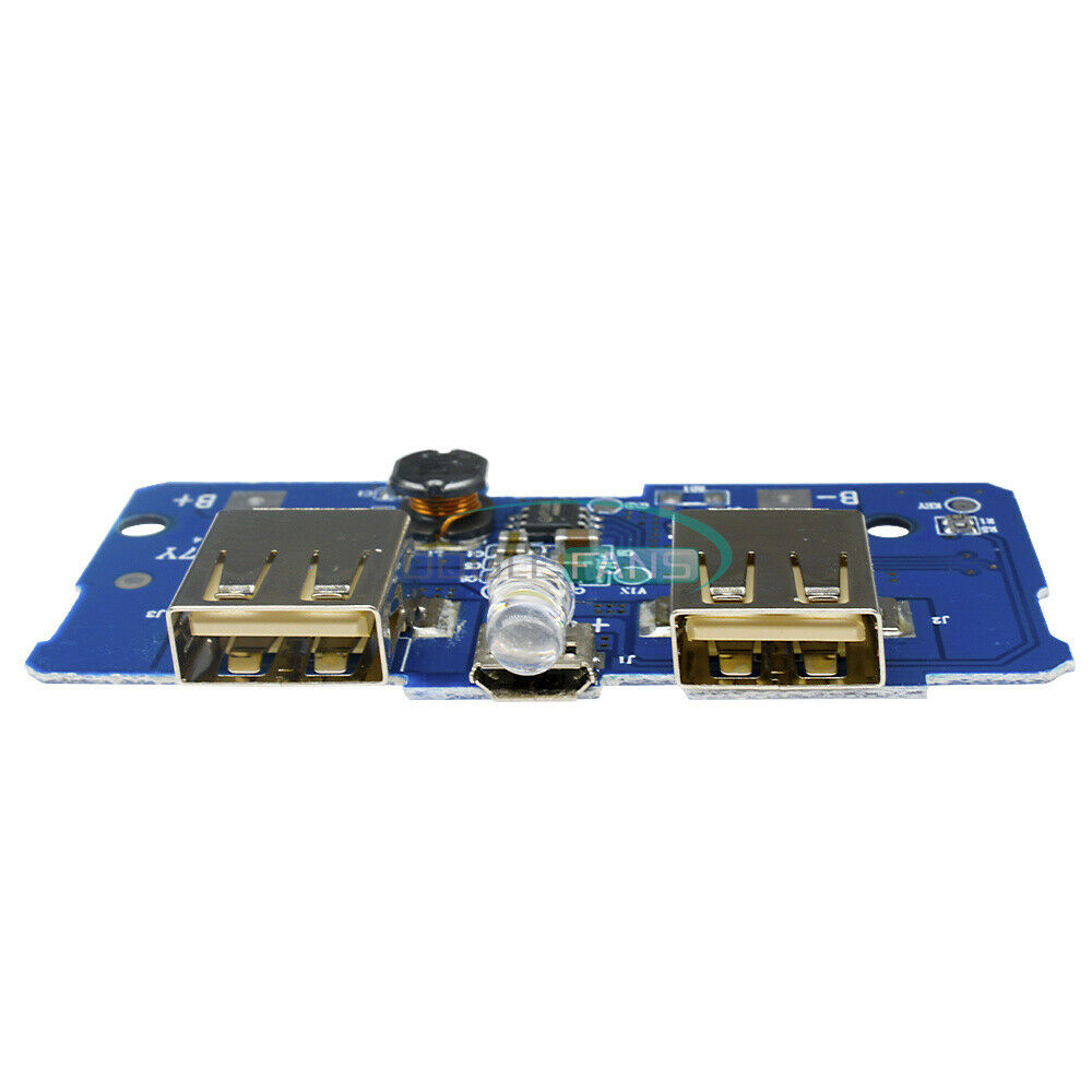 Dual USB 5V 2A Power Bank Mobile Charger Board Step-Up Module Indicator Light