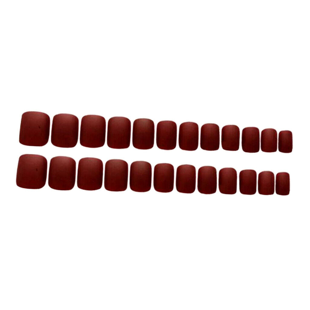 48Pcs Plastic Acrylic Nails DIY Press-On Tips for Summer Party Pink+Coffee
