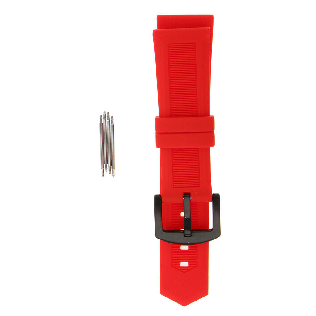 Red Silicone Rubber Bracelet  Replacing Accessories - Red 24mm