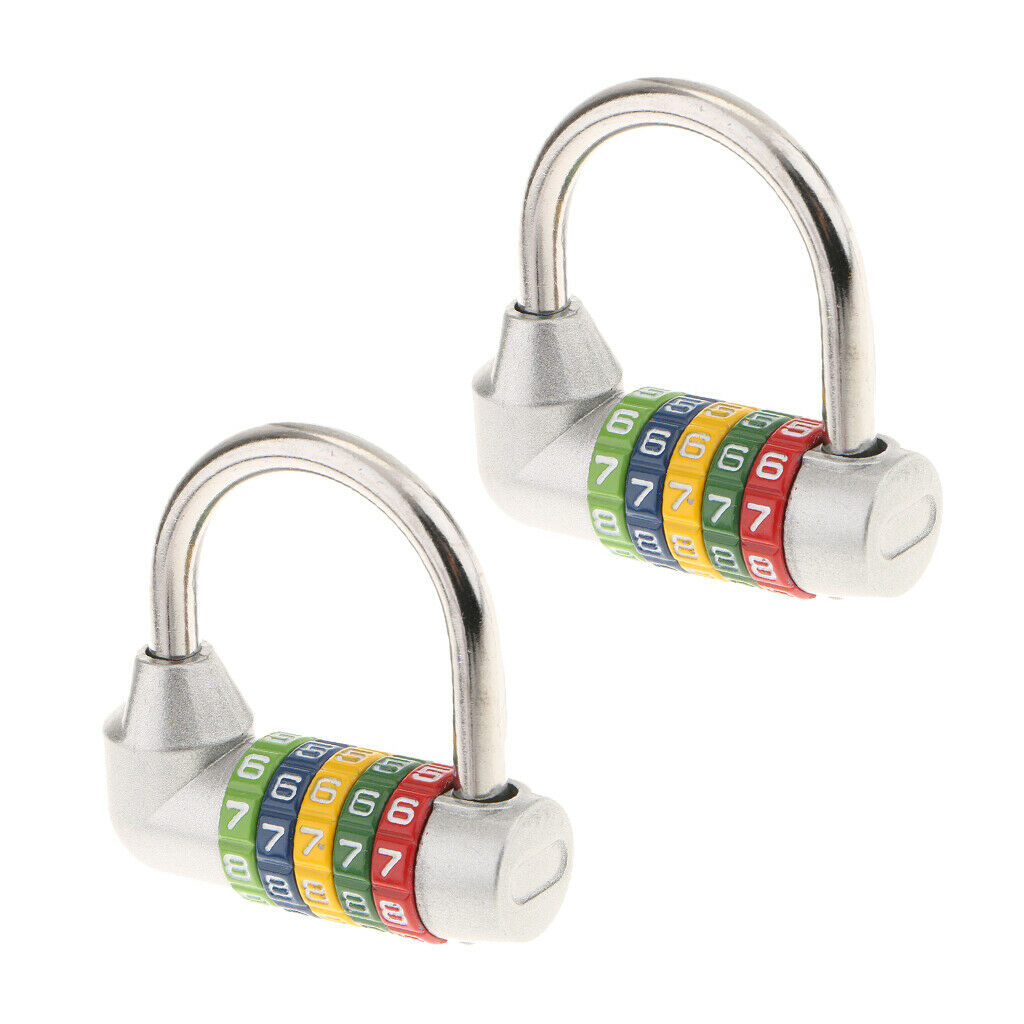 2Pcs Mini 5 Digits Number Password Code Lock Combination Padlock Resettable for