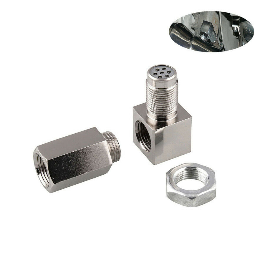 90° O2 Oxygen Sensor Spacer Engine Light CEL Check Bung Mini Catalytic Converter