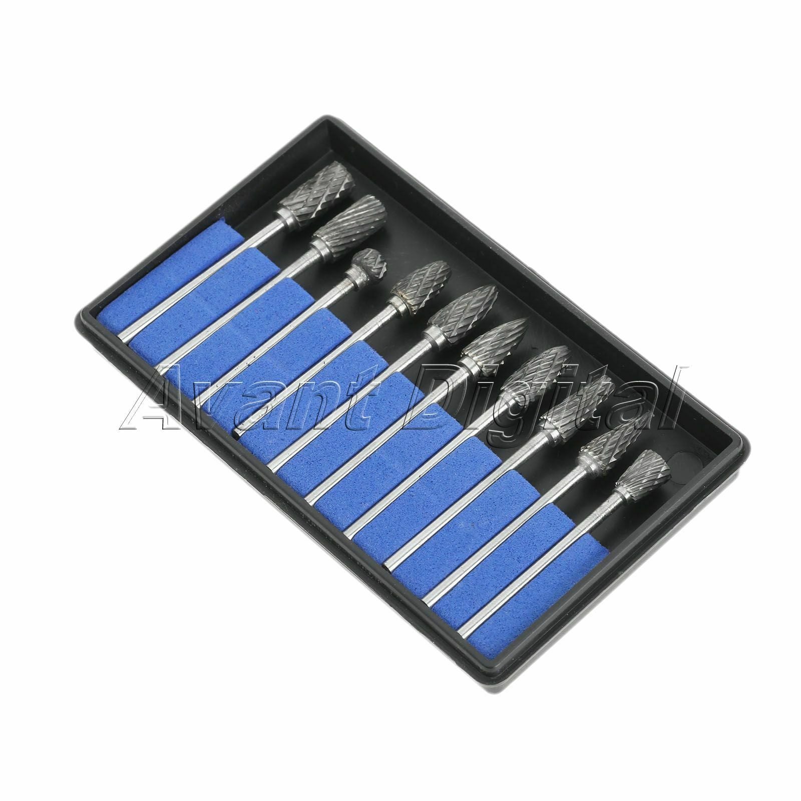 10X Polisher Carbide Burrs Kits Die Grinder Carving Bit for Power Rotary Tools