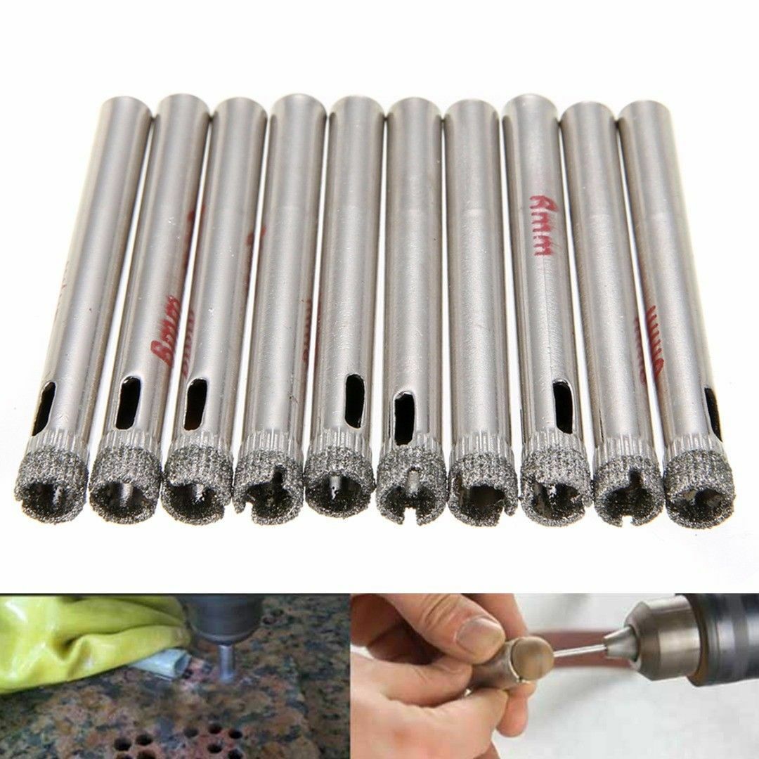 10PCS 6mm Diamond Holesaw Tile Glass Slate Porcelain Marble Drill Bits Tool