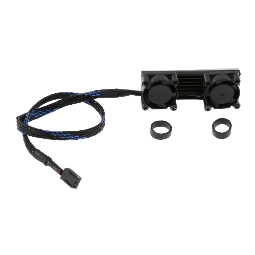 M.2 NVMe 2280   SSD Heatsink Cooler Radiator Fin + Dual Cooling Fan Black