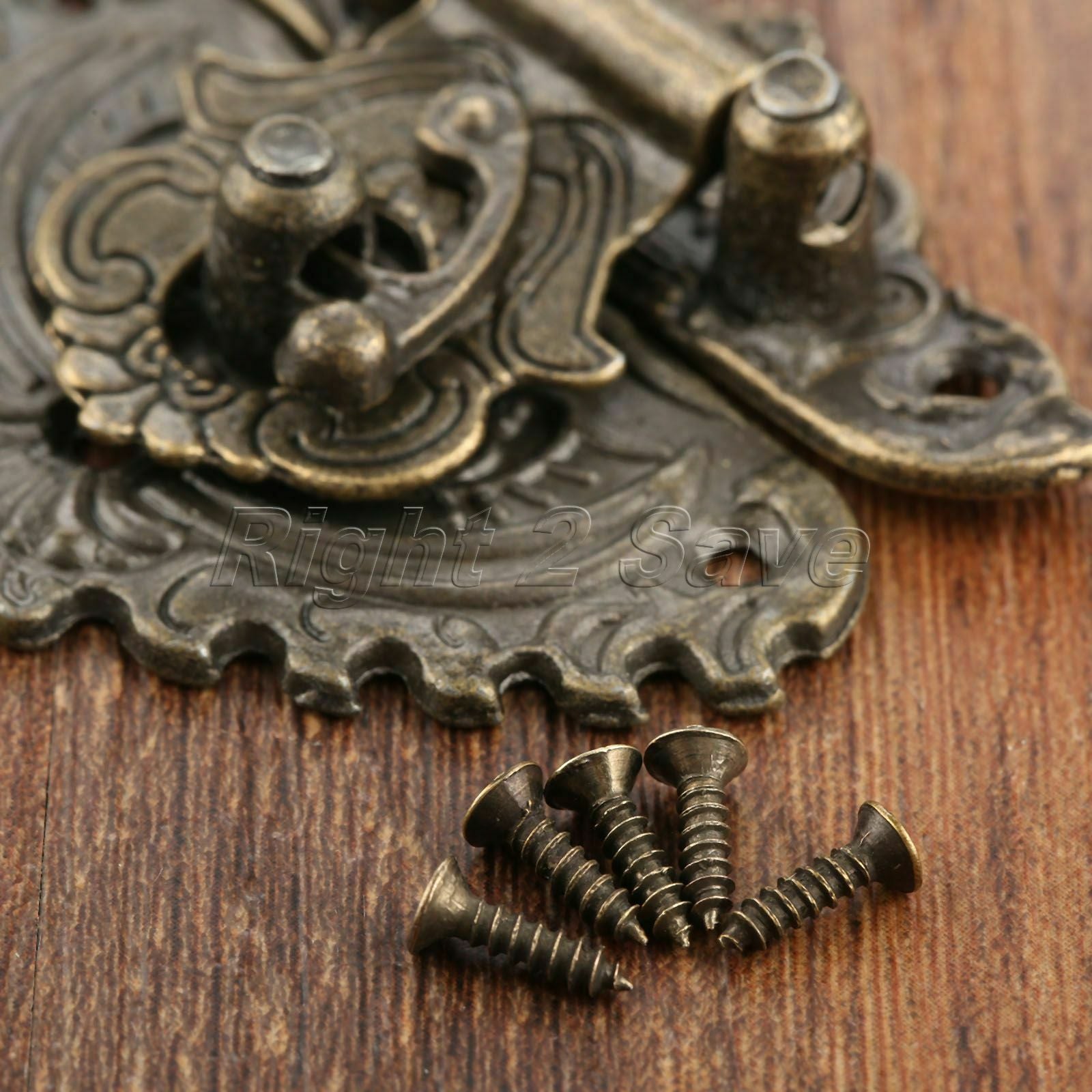 European Carved Decor Jewelry Box Latch Catch Hasps Retro Cabinet Clasp Buckle