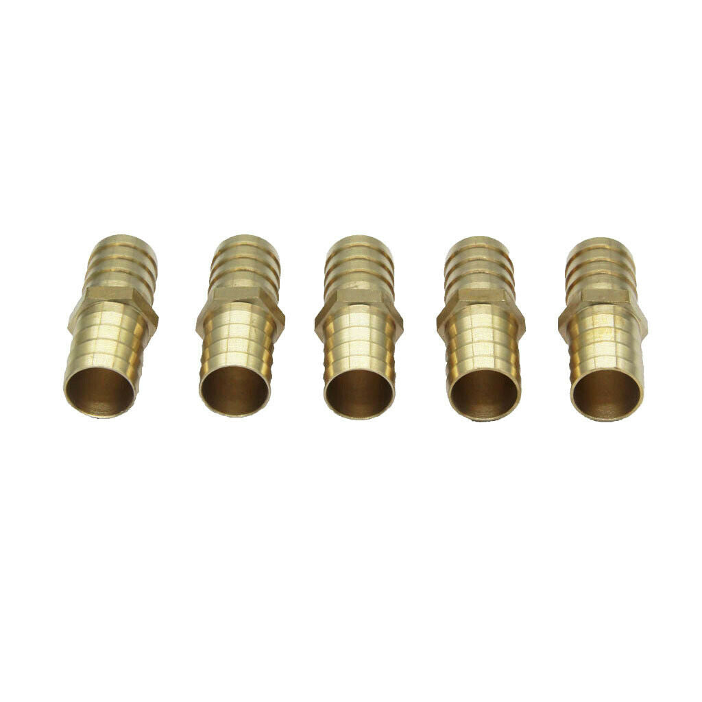 Brass Barbed Hose Tube Pipe Pagoda Fitting Coupler Connector 5Pcs 16mm-16mm