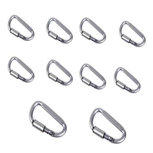 Lots 10 PCS D Shaped Carabiners Keychain Backpack Buckle Aluminum Alloy Outdoor