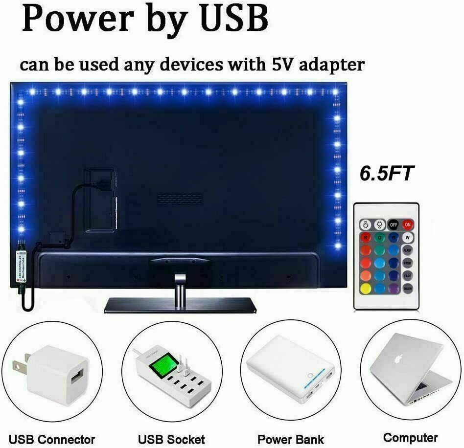 LED Strip Light Waterproof IP65 5M 12V 24key IR Controller Adapter 5050 RGB New