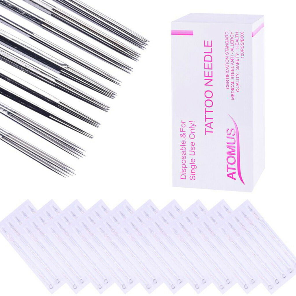 100pc Disposable Sterile Tattoo Needles Mix Size 3/5/7/9RL, 3/5/7/9RS, 5/7M1