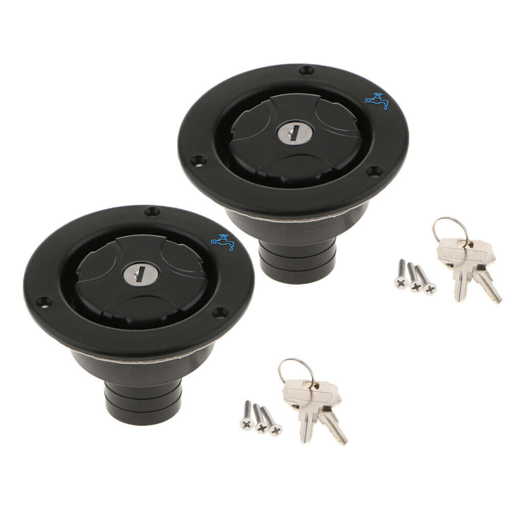 2x Locking Fuel Tank Gas Filler Cap with Keys Door Easy Installtion New