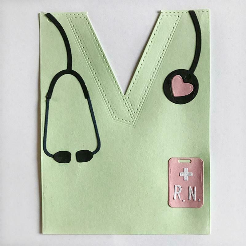 Nurse Clothes Card Making Embossing Stencil DIY Printing Carbon Steel Mould