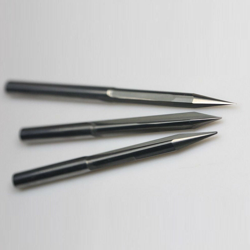 5Pcs 3mm 30 degree 0.3mm Tungsten Carbide Double Flutes Straight Engraving Bits