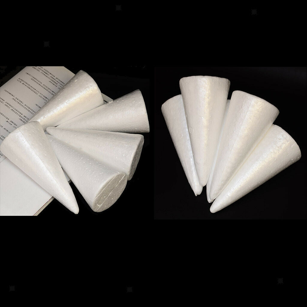 Craft Foam Cone 30 Pack Polystyrene Foam Cone Smooth Craft for Sculpture,