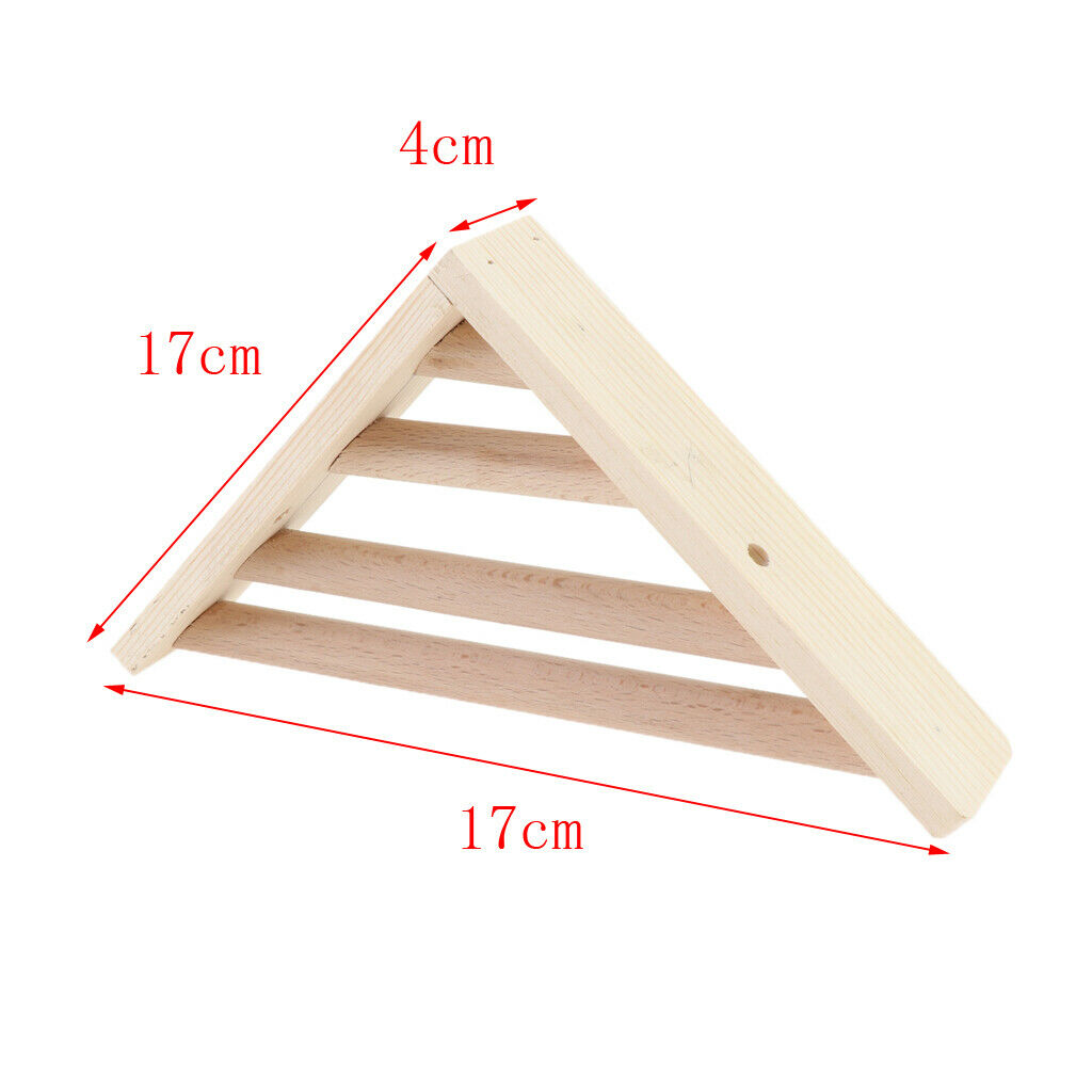 17x17cm Wooden Parrot Bird Cage Perches Triangle Stand Platform Budgie Toys Bird