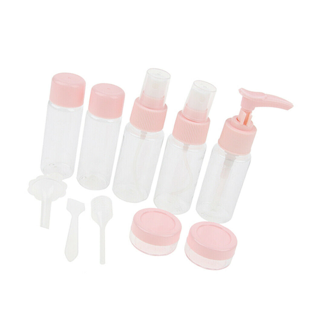 10 Pcs Refillable Cosmetic Containers Makeup Jars for Shampoo Emulsion Pink