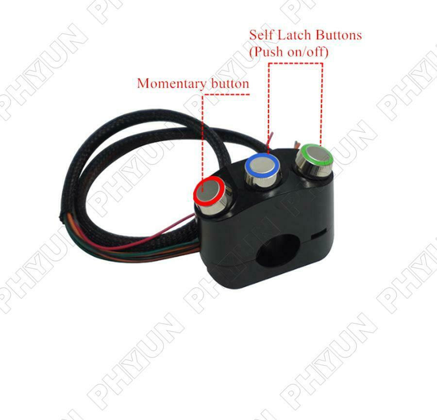 Universal Motorcycle Handlebar Control Switch Headlight Spotlight Start Button