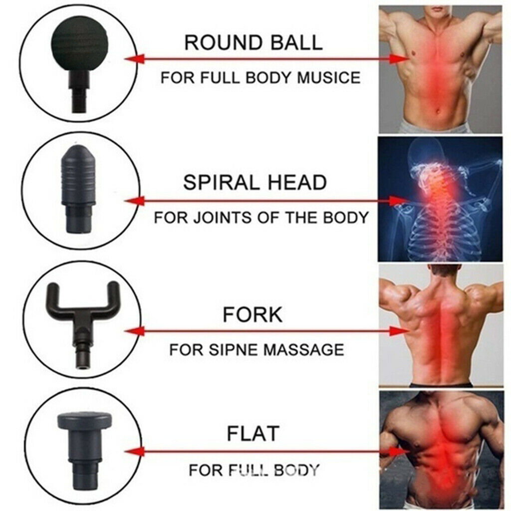 Massage Gun Deep Tissue Percussion with Brushless Motor Cordless Black
