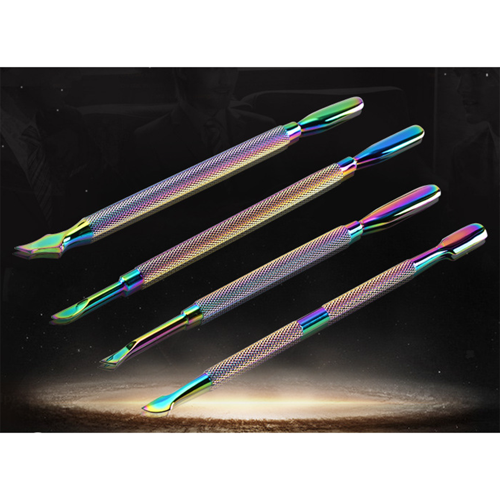 Stainless Steel 2 Head Cuticle Nail Pusher Trimmer Remover Manicure Tools 04