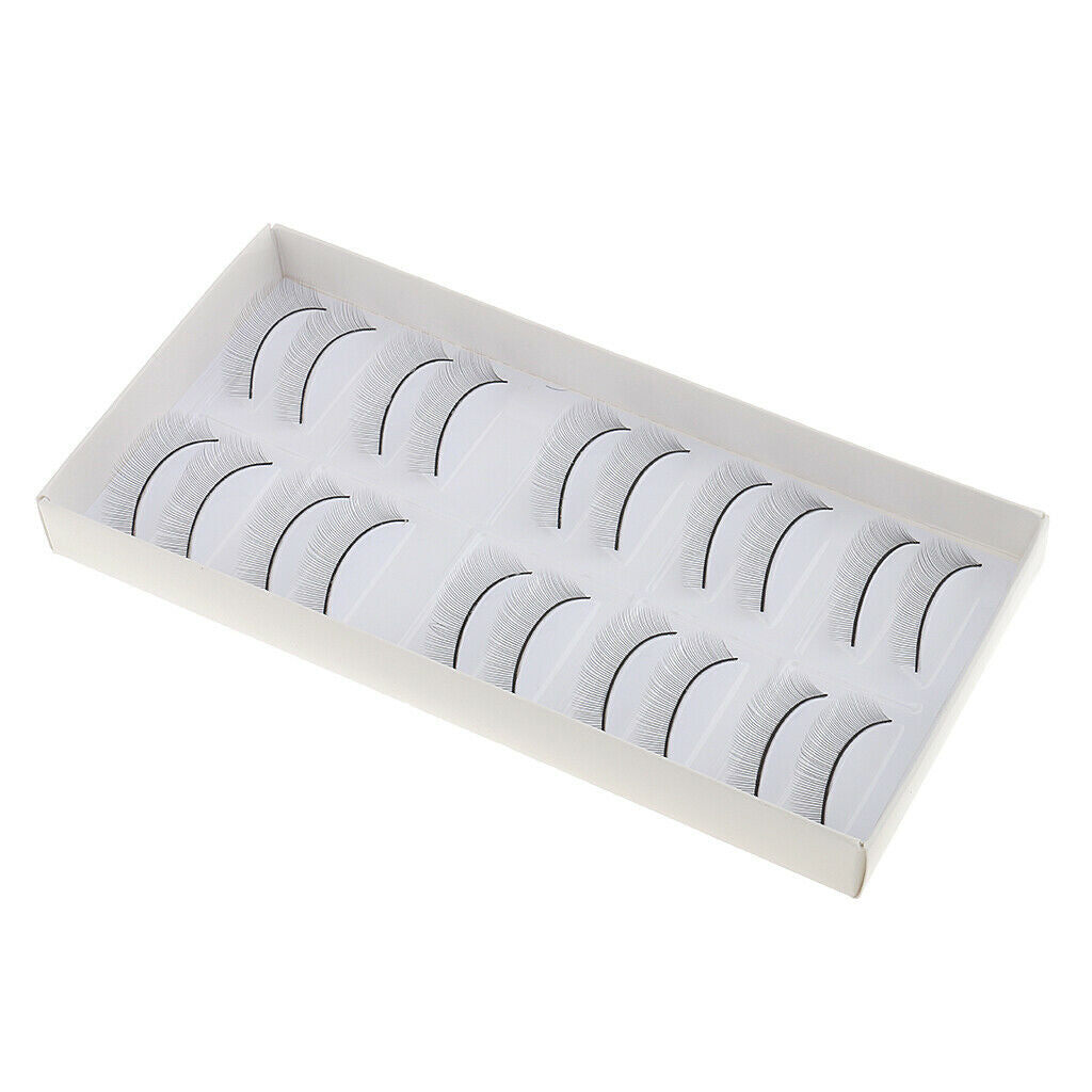 10 Pairs Adhesive False Eyelashes Training Teaching Lash for Beginners Black
