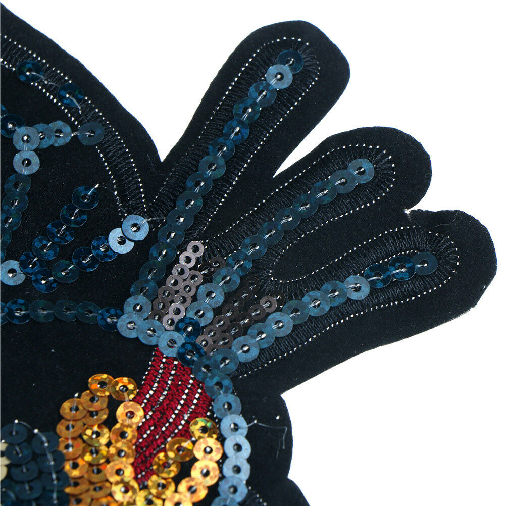 leopard head sequin embroidered fashion applique sew on patch diy cloth.l8