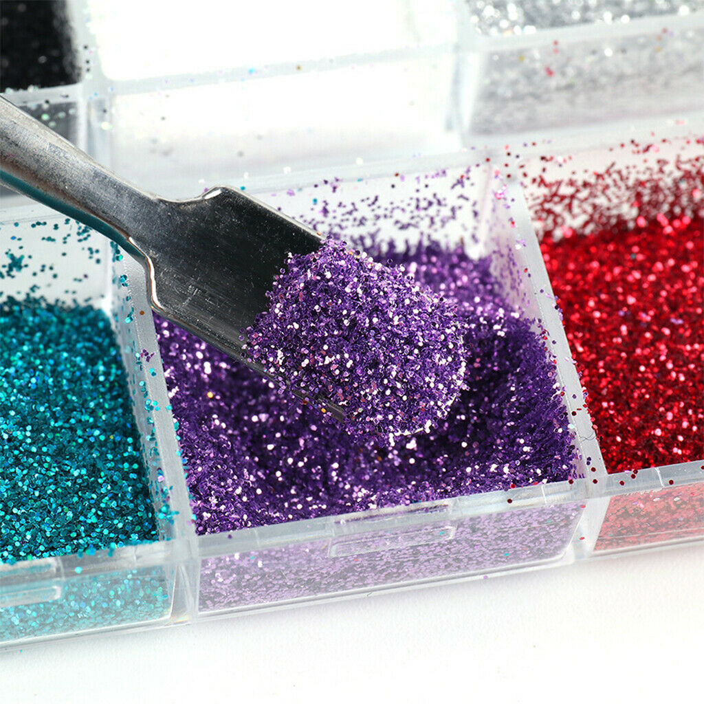Ins Chameleon 12Color 12 Grid Nail Glitters for Decoration Makeup DIY UV Gel