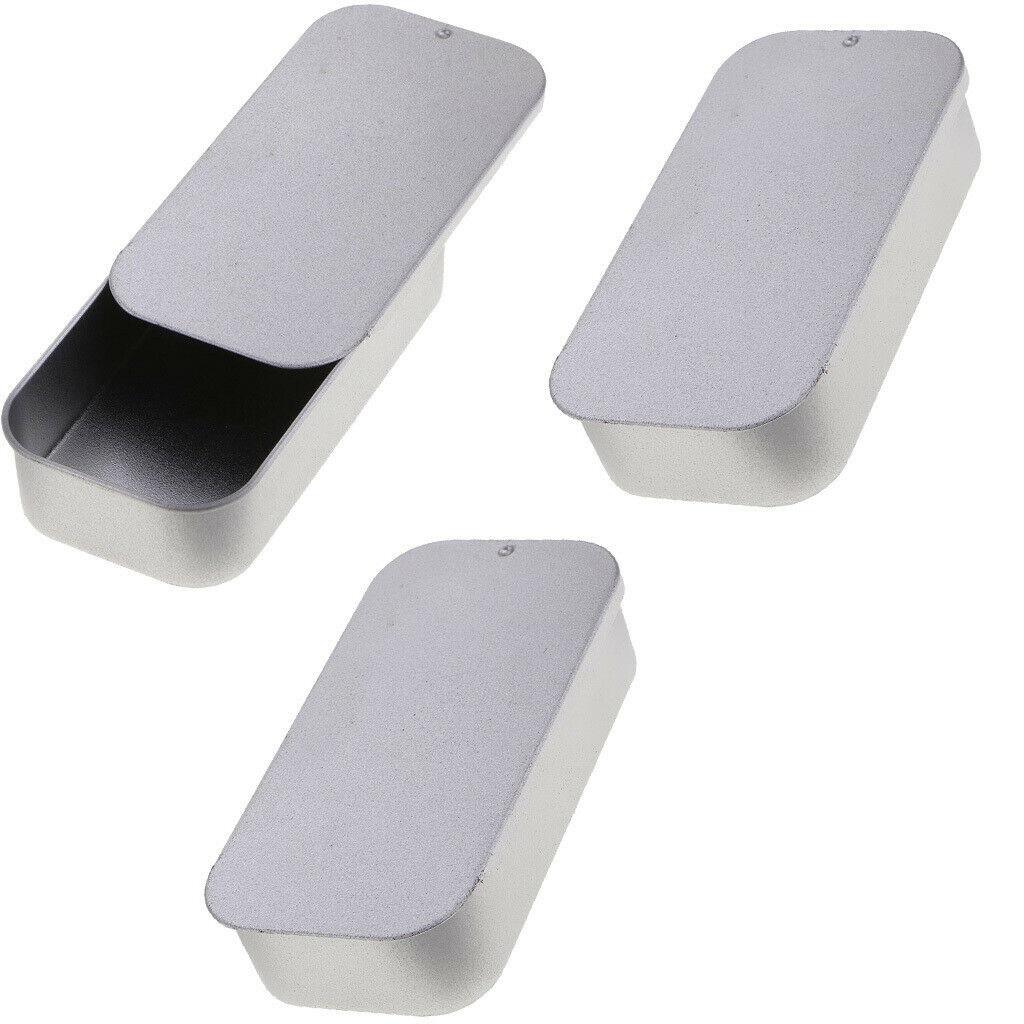 3 Pieces Slide Top Tin Case Mini Containers Bedroom Storage Kit Gift Box