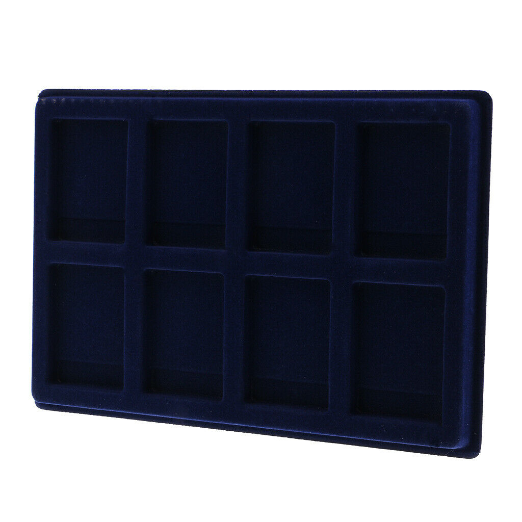 8 Grid Coin Holder Case Storage Display Tary Box for PCCB/NPGS//  -Blue