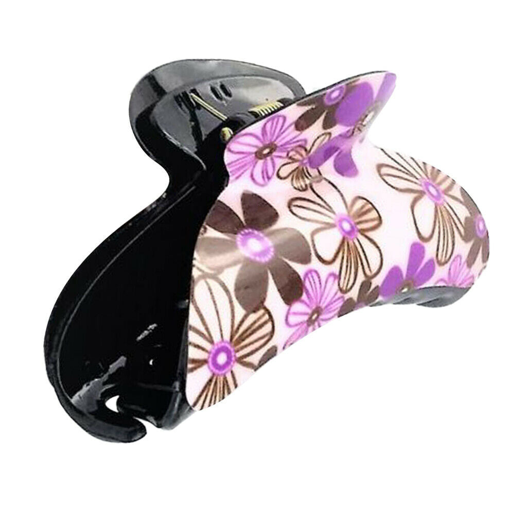 Women's Flower Large Hair Claw Grip Clips Pin Hair