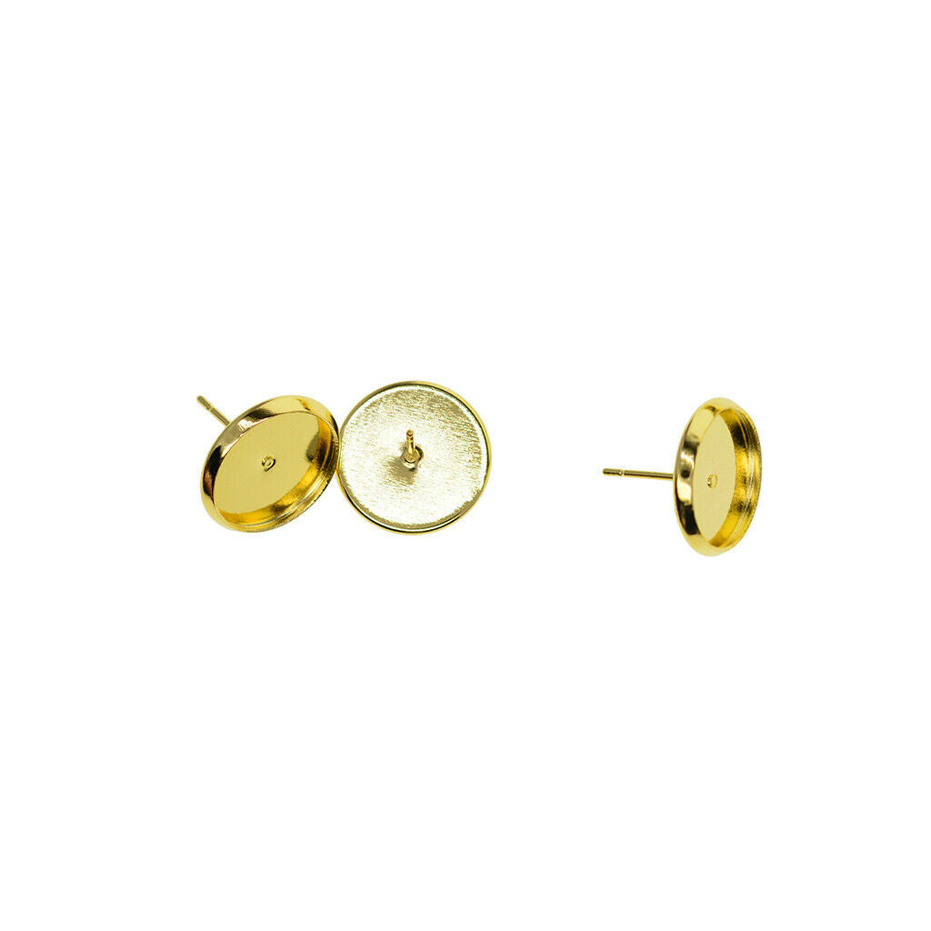 300PCS Cabochon Earring Settings Brass Stud Earring Cabochon Setting Post Cup US