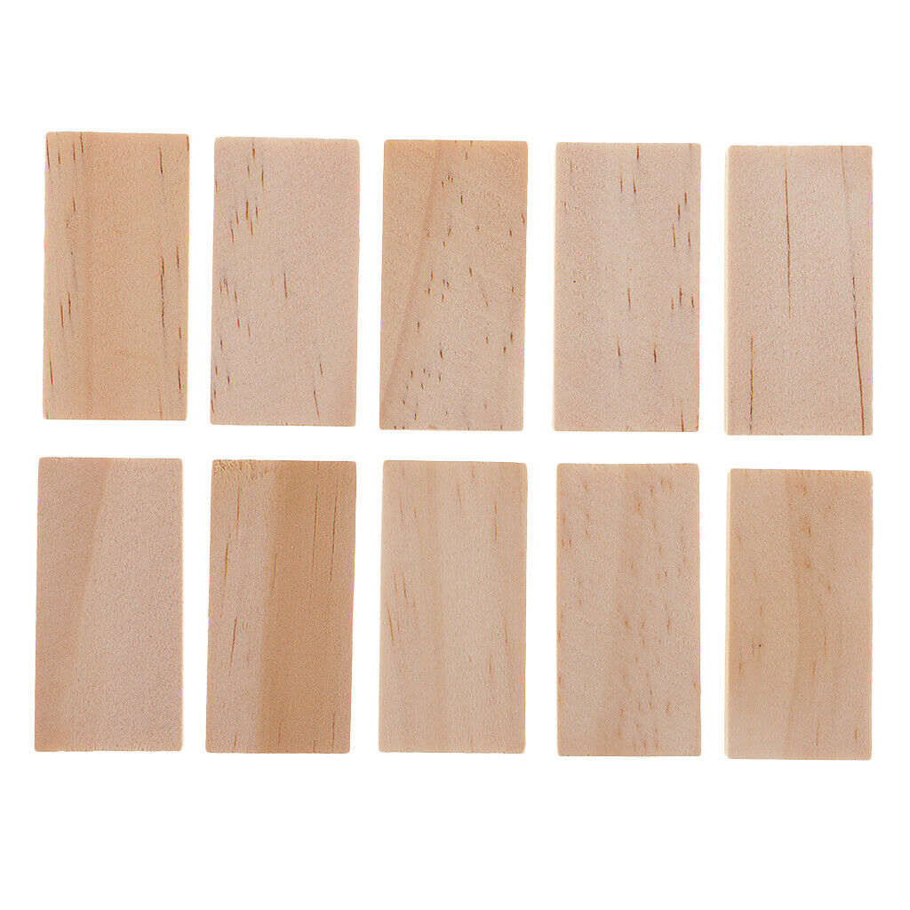 10 Pieces Unfinished Wooden Pieces Blank Plaque for DIY Crafts 4x2x0.5cm