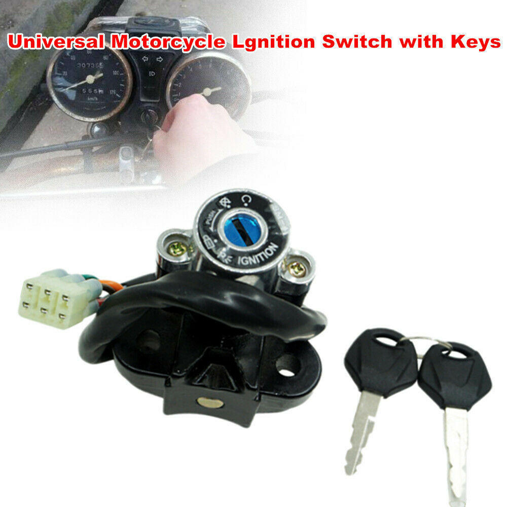 Universal Motorcycle Bikes Modified Lgnition Switch Lock with 2pcs Key Set Kit
