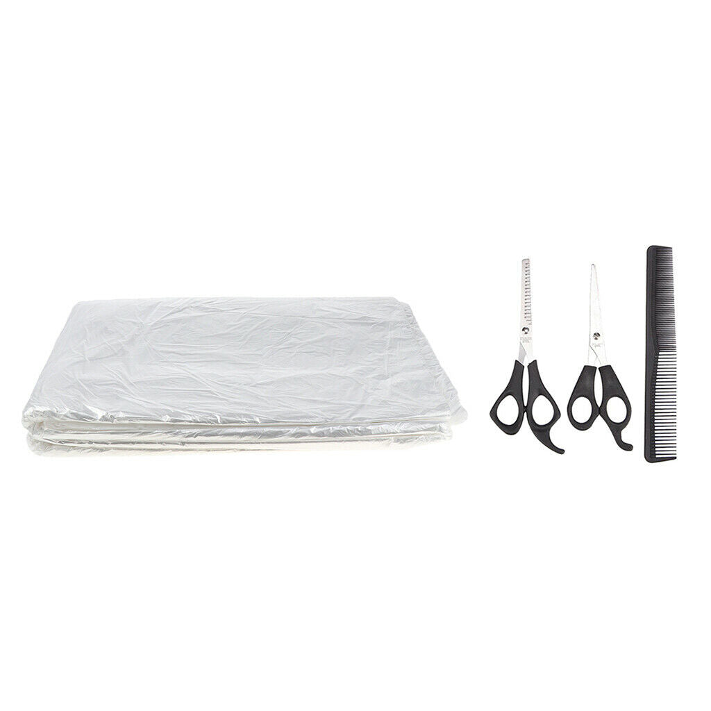 5.5in Hair Cutting Scissors + 50x Disposable Hair Cut Capes Unisex Cloth