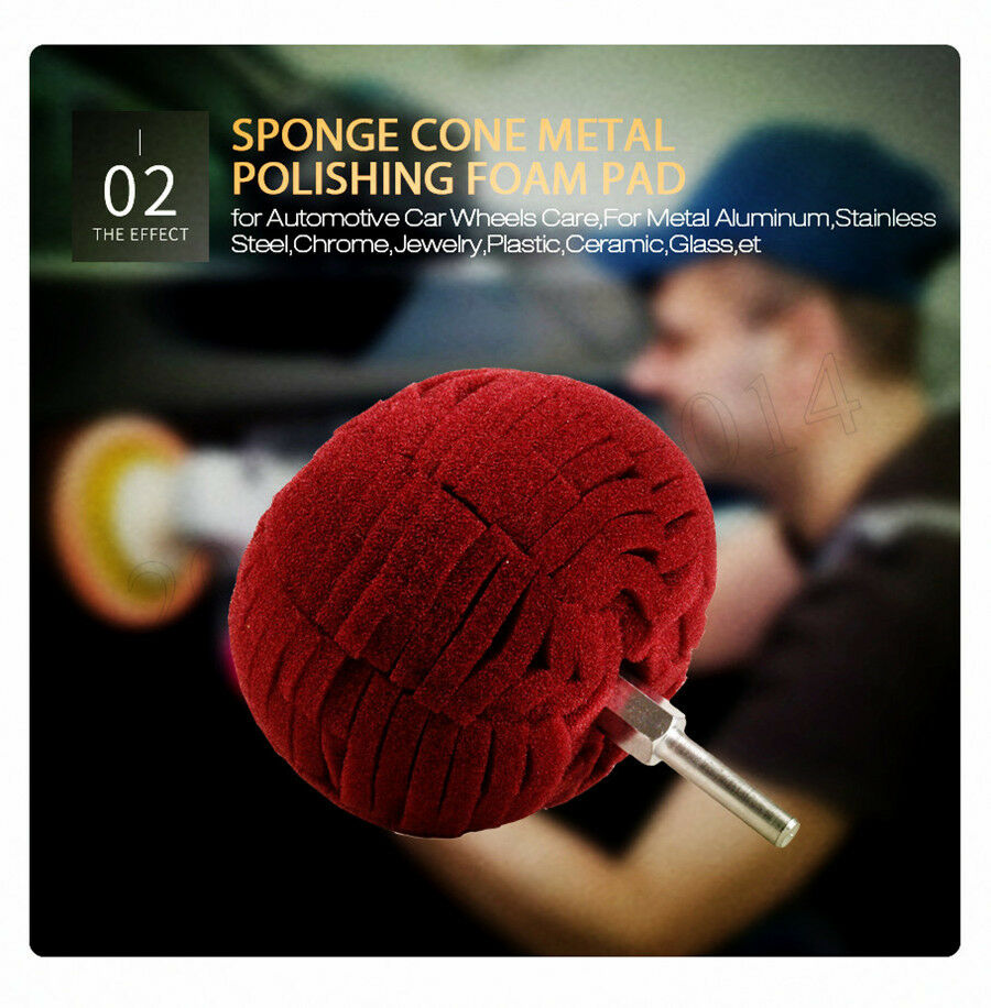 3xSoft Sponge 3" 76mm Buffing Ball Finishing Buff Polishing Pad For Car Polisher