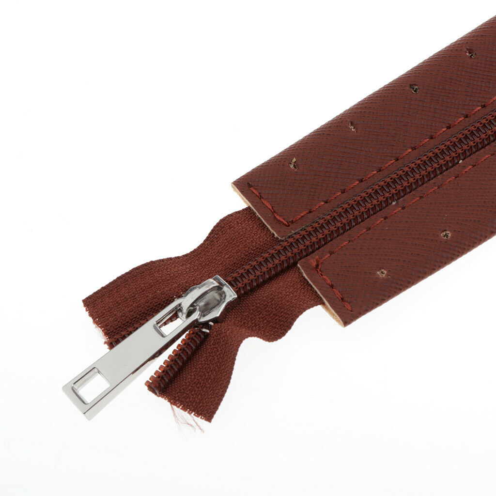 Pu Leather Zipper Tailor for Sewing Handcraft DIY Bag Accessory Coffee