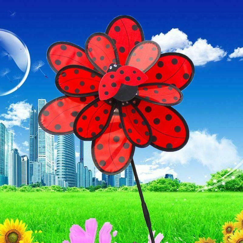 Kids Double Layer Beetle Windmill Wind Spinner Pinwheel Home Garden Yard Decor