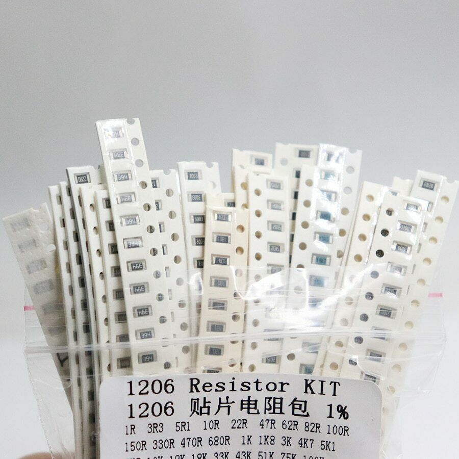 1206 Smd Resistor Kit Assorted Kit 1Ohm-1M Ohm 1% 33 Values x 20Pcs=660Pcs