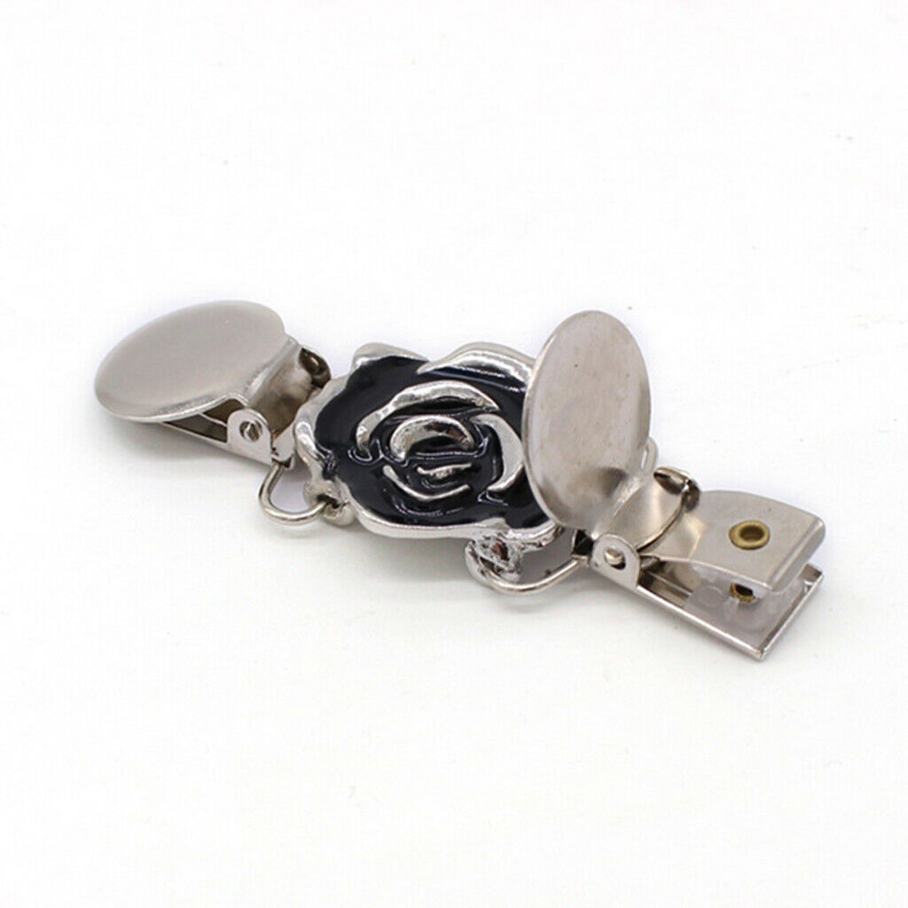 Enamel Flower Cardigan Shrug Sweater Pin Clips Shirt Collar  Clothing Clasp